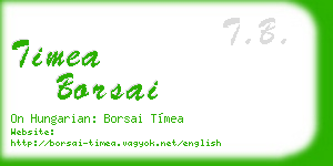 timea borsai business card